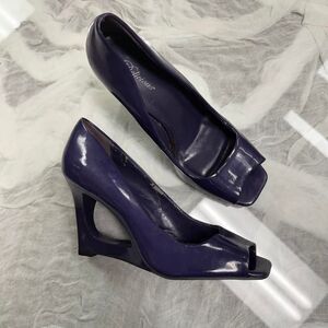 Funky Purple Cutout Wedge Heels
